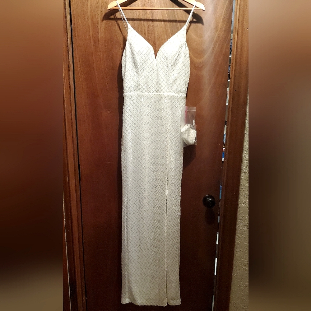 White B. Smart Elegant Sequin Dress